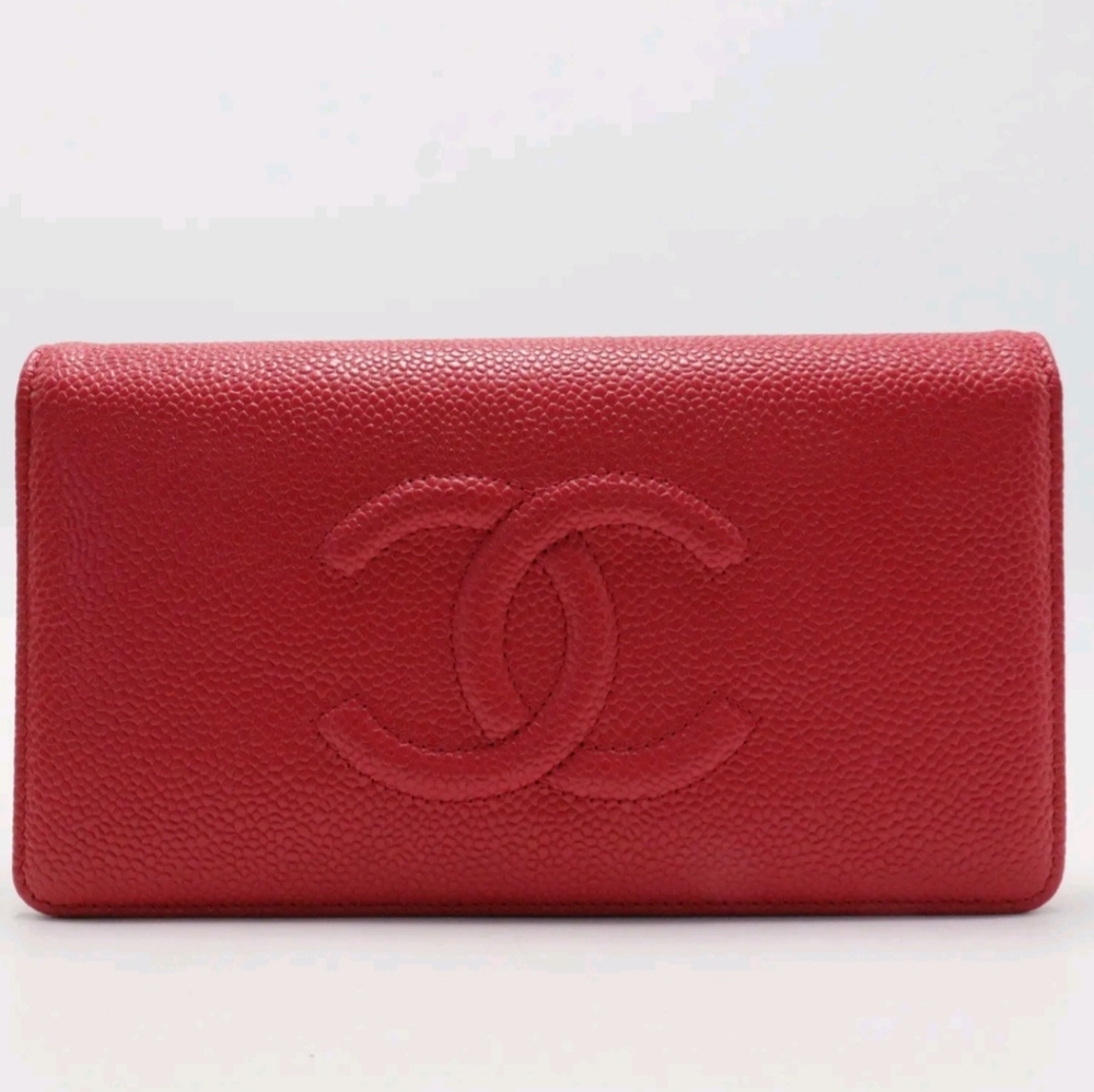 CHANEL CAVIAR LEATHER CC TIMELESS L YEN WALLET